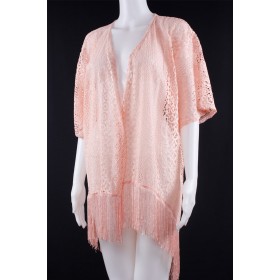 Lace Kaftan Kimono 02 Coral